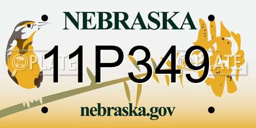 11P349 Nebraska License Plate