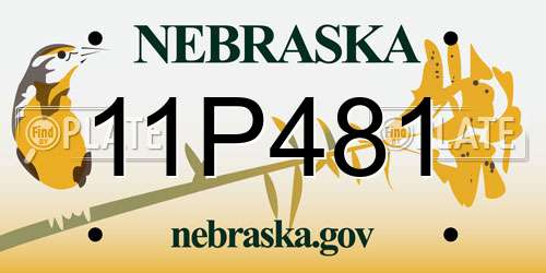 11P481 Nebraska License Plate