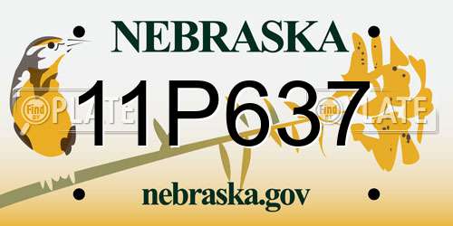 11P637 Nebraska License Plate