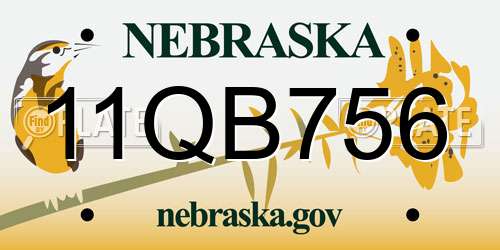 11QB756 Nebraska License Plate