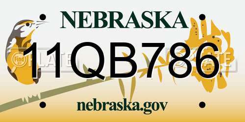 11QB786 Nebraska License Plate