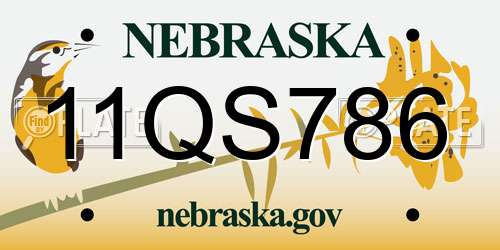 11QS786 Nebraska License Plate