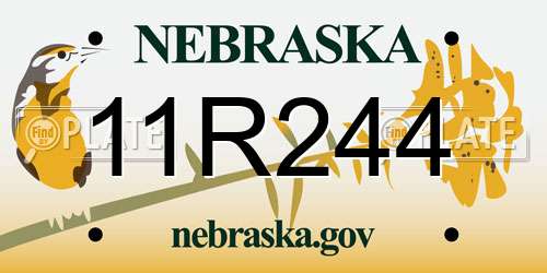 11R244 Nebraska License Plate