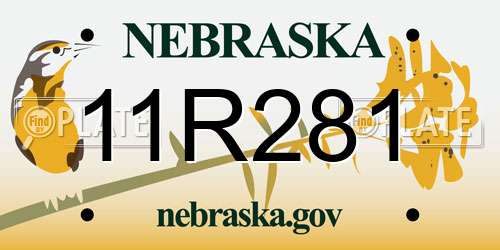 11R281 Nebraska License Plate