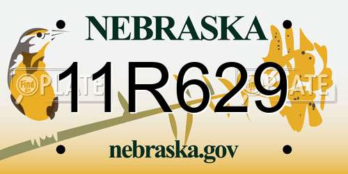 11R629 Nebraska License Plate