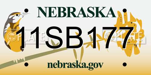 11SB177 Nebraska License Plate