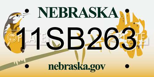 11SB263 Nebraska License Plate