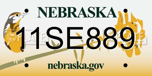 11SE889 Nebraska License Plate
