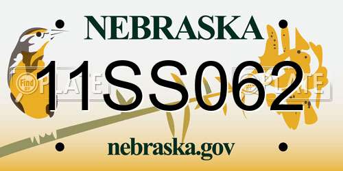11SS062 Nebraska License Plate