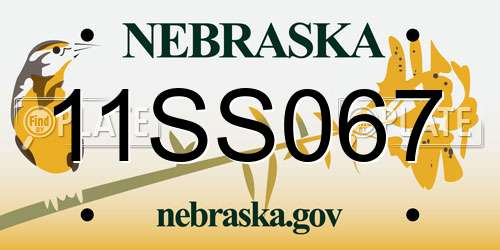 11SS067 Nebraska License Plate