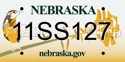 11SS127 Nebraska License Plate