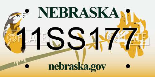 11SS177 Nebraska License Plate