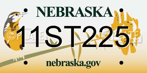 11ST225 Nebraska License Plate
