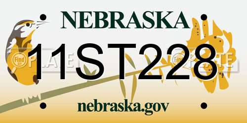 11ST228 Nebraska License Plate