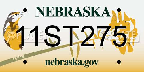 11ST275 Nebraska License Plate