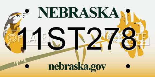 11ST278 Nebraska License Plate