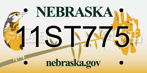 11ST775 Nebraska License Plate