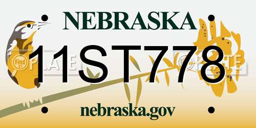 11ST778 Nebraska License Plate