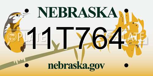 11T764 Nebraska License Plate