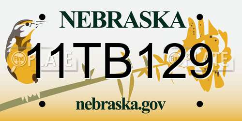 11TB129 Nebraska License Plate