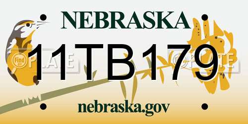 11TB179 Nebraska License Plate