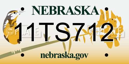 11TS712 Nebraska License Plate