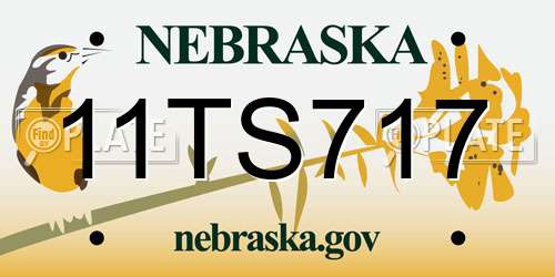 11TS717 Nebraska License Plate