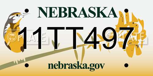 11TT497 Nebraska License Plate