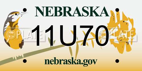 11U70 Nebraska License Plate