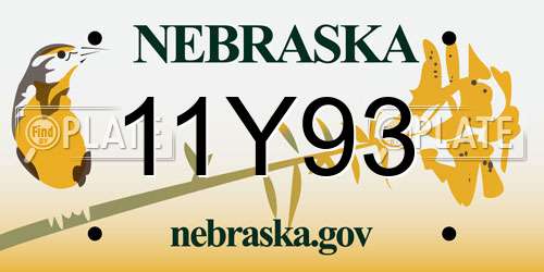 11Y93 Nebraska License Plate