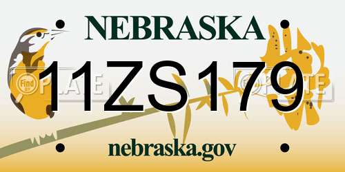 11ZS179 Nebraska License Plate