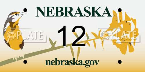12 Nebraska License Plate