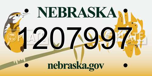1207997 Nebraska License Plate