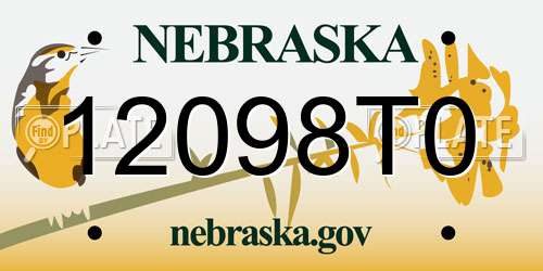 12098T0 Nebraska License Plate