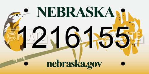 1216155 Nebraska License Plate