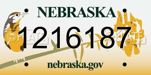 1216187 Nebraska License Plate