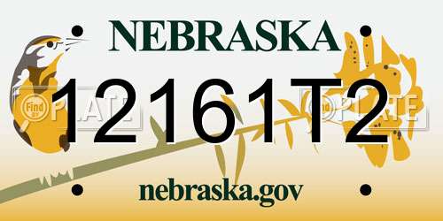 12161T2 Nebraska License Plate