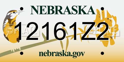 12161Z2 Nebraska License Plate