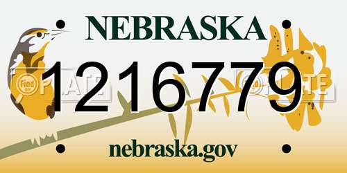 1216779 Nebraska License Plate