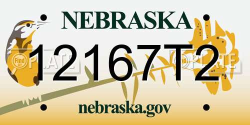 12167T2 Nebraska License Plate