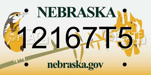 12167T5 Nebraska License Plate