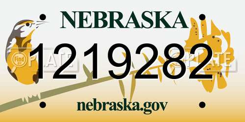 1219282 Nebraska License Plate