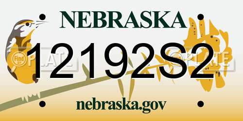 12192S2 Nebraska License Plate