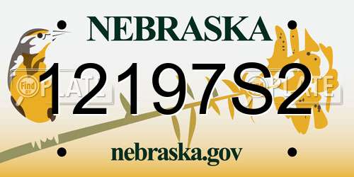 12197S2 Nebraska License Plate