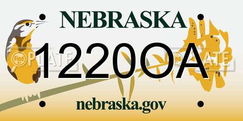1220OA Nebraska License Plate