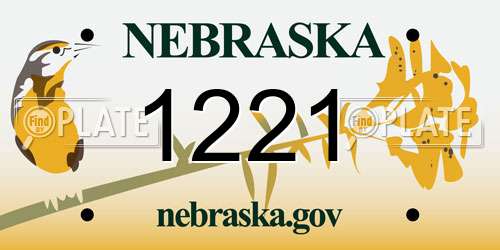 1221 Nebraska License Plate