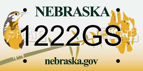 1222GS Nebraska License Plate