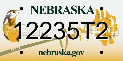 12235T2 Nebraska License Plate