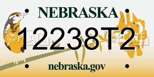 12238T2 Nebraska License Plate