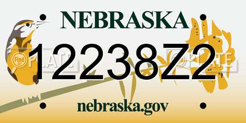 12238Z2 Nebraska License Plate